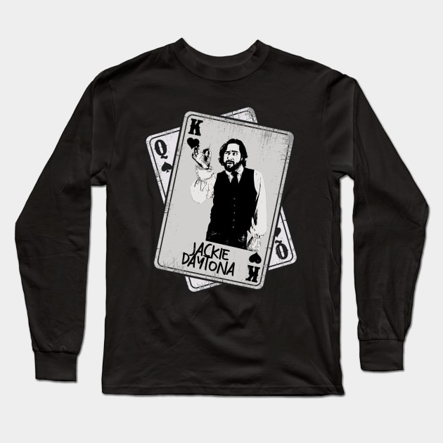 Retro Jackie Daytona Card Style Long Sleeve T-Shirt by Slepet Anis